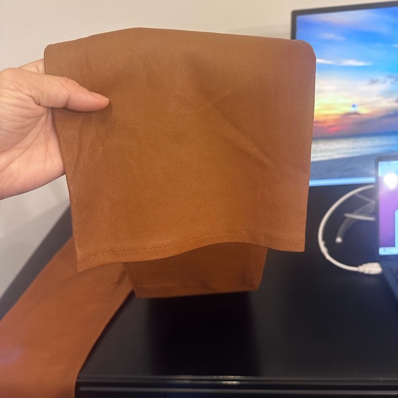 NWT Lauren Ralph Lauren Lamb Skin Brown Pants - Picture 5 of 5